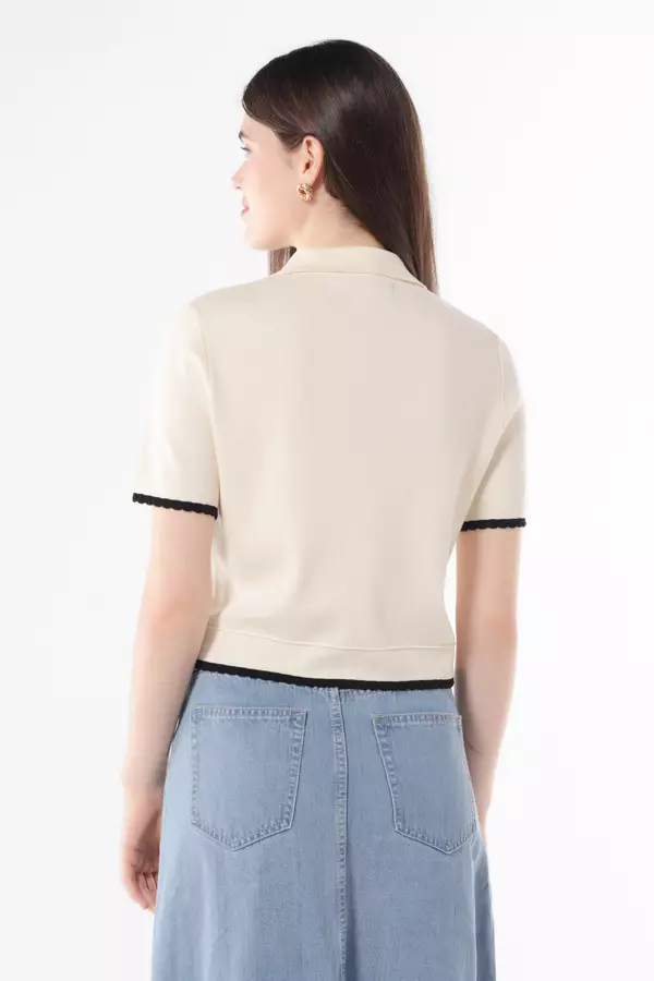 MINIMAL - Ranisyme - Atasan Rajut Crop - White Colour White