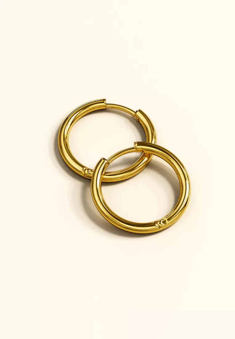 Gold Halo Stainless Steel Clicker Earrings