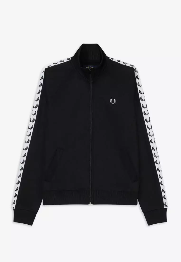 FRED PERRY TAPED TRACK JACKET（J2120） Buy Fred Perry J2120 - Taped Track Jacket - (Black) Online