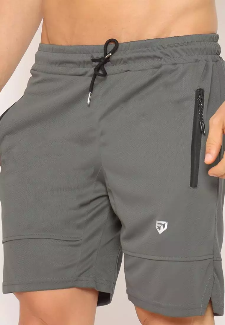 FITWEAR - ETHAN 1 BACK POCKET SHORT PANTS - LAVA GREY