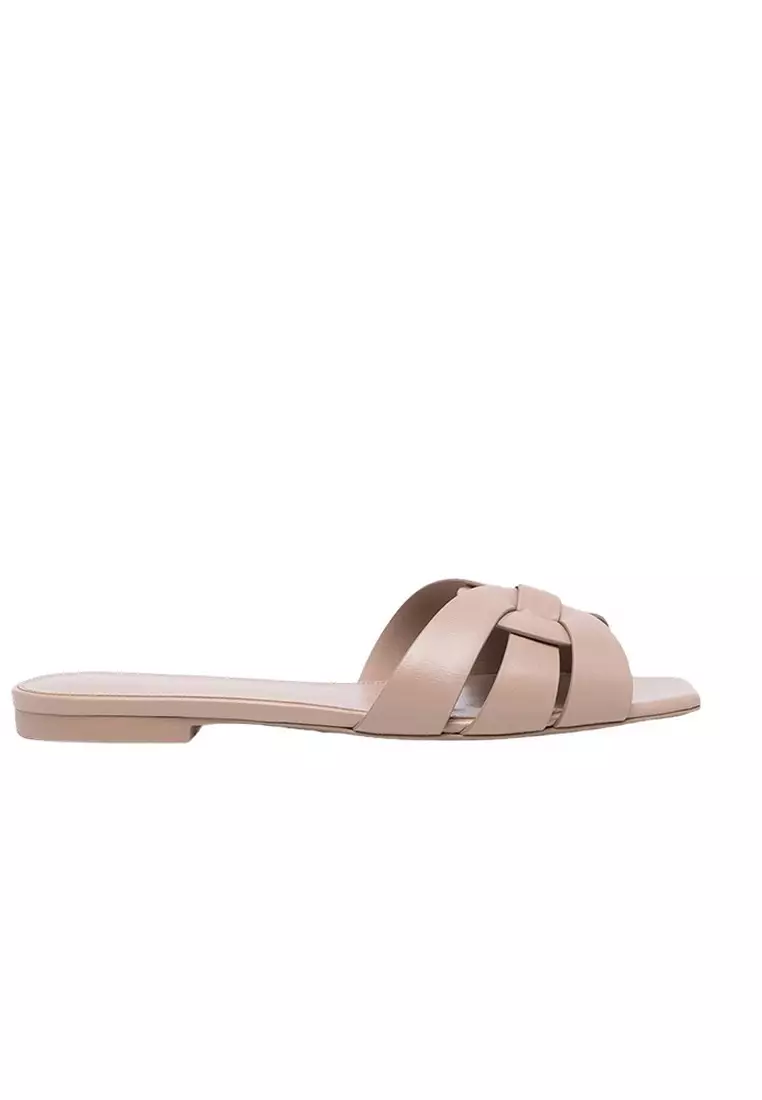 Discount on Saint Laurent  shoes - SKU: Saint Laurent Tribute Women's Flip Flops In Gold