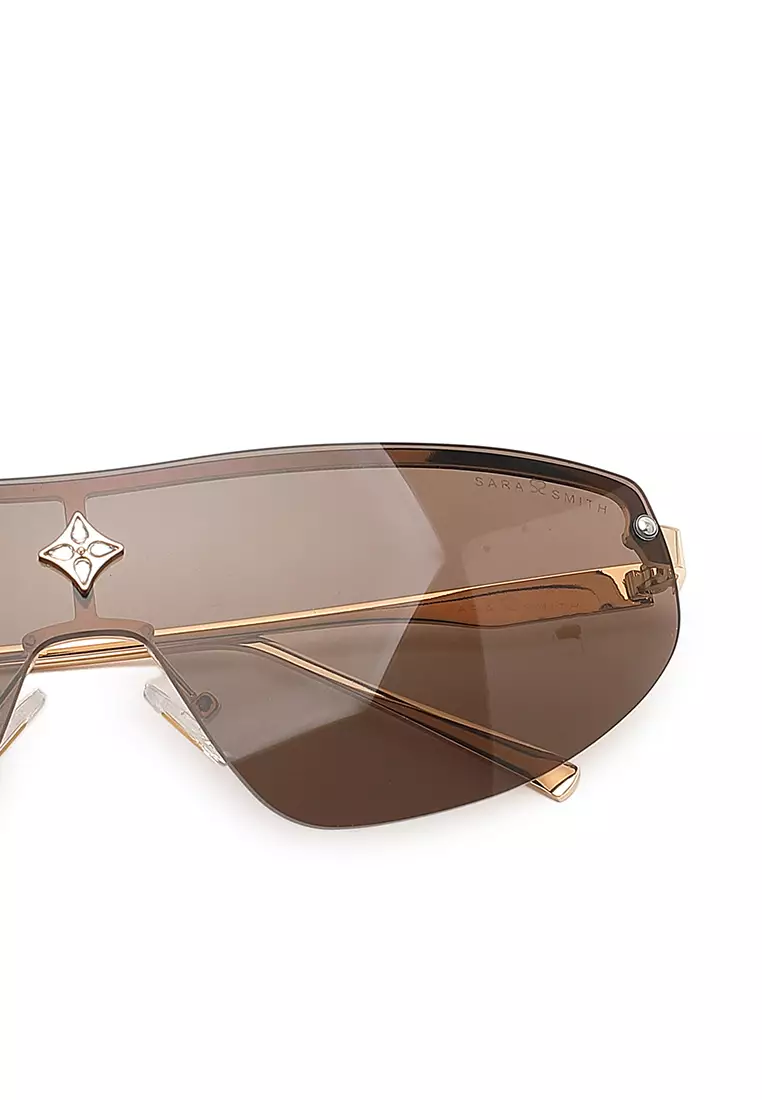 Unisex Sporty Casual Sunglasses (Kacamata Hitam) - Emas / Cokelat