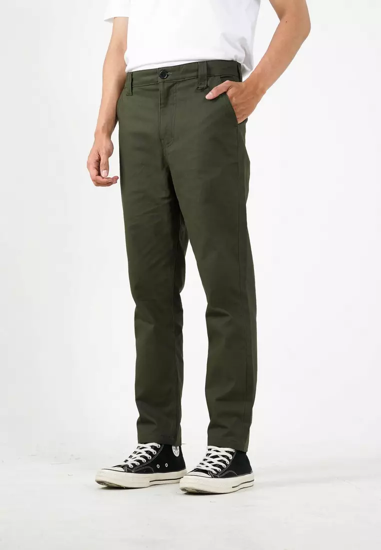 3Second Celana Chino Panjang Pria Regular Fit Katun Twill Jackie OL-C041224