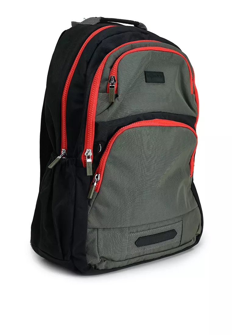 Colour Block Nylon Large Backpack