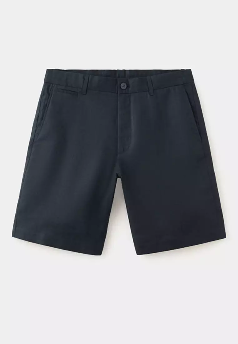 Slim-Fit 100% Linen Bermuda Shorts