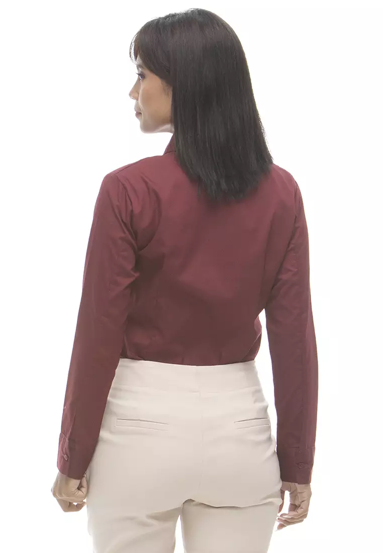 Delaney Pinstripe Long Sleeve Office Blouse