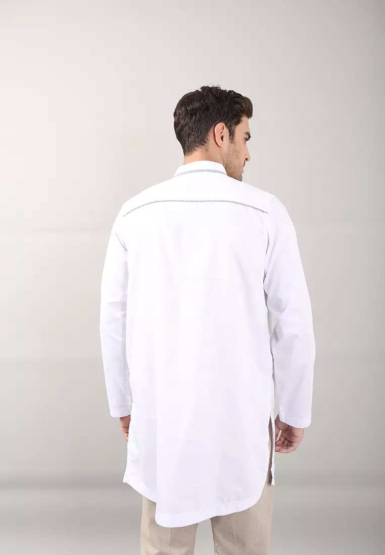 LGS - Baju Koko Kurta - Katun Premium - Lengan Panjang - Reguler Fit - Putih - Satu Kantong - CSH.285.S1141K.378.C-L/S