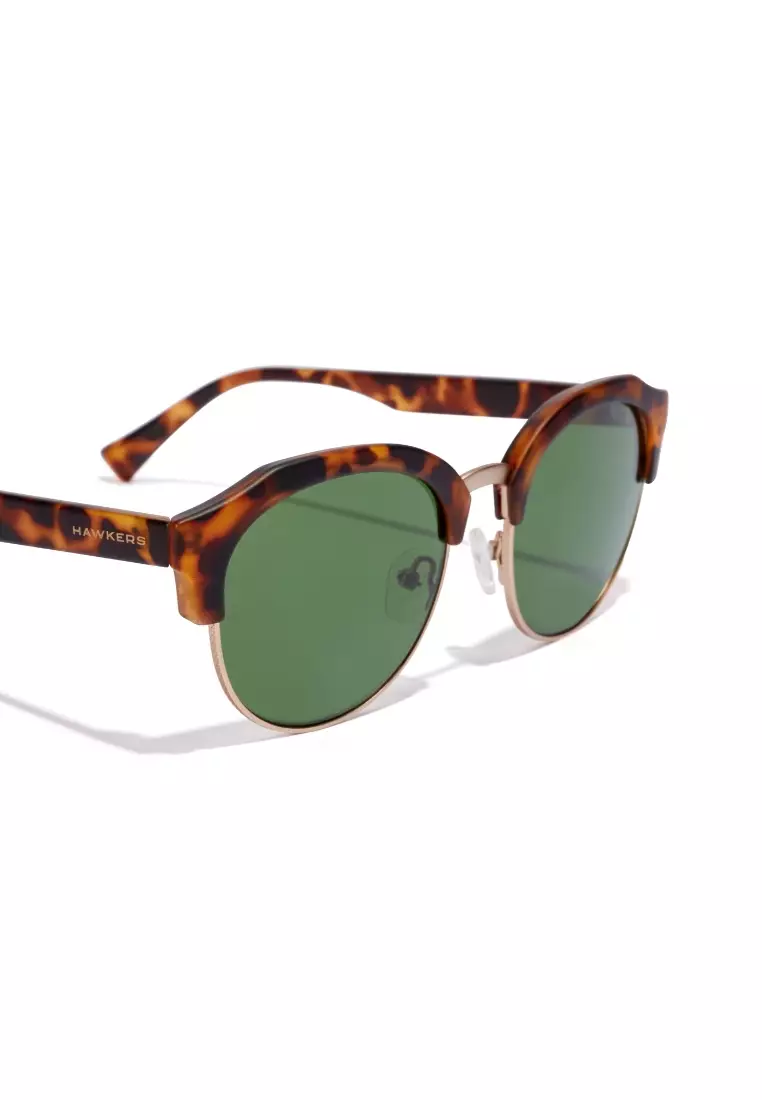 HAWKERS Green CLASSIC ROUNDED Sunglasses For Men And Women, Unisex. Official Product Designed In Spain