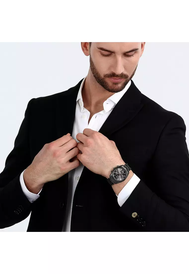 【2 Years Warranty】Maserati Attrazione 43mm Men's Quartz Watch R8853151001 With Luminous Dial Hands