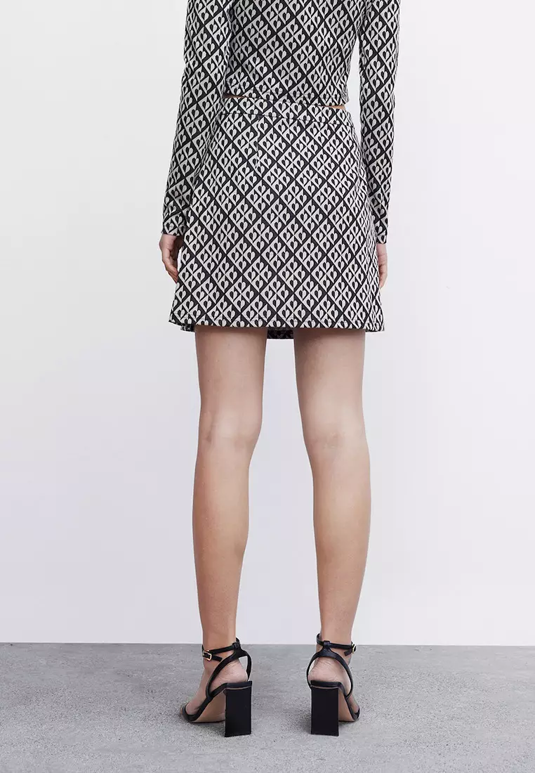 Topshop houndstooth pleat midi on sale skater dress
