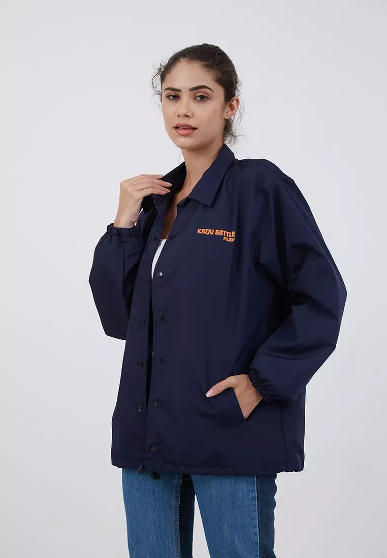 Navy borg 2024 lined coach jacket