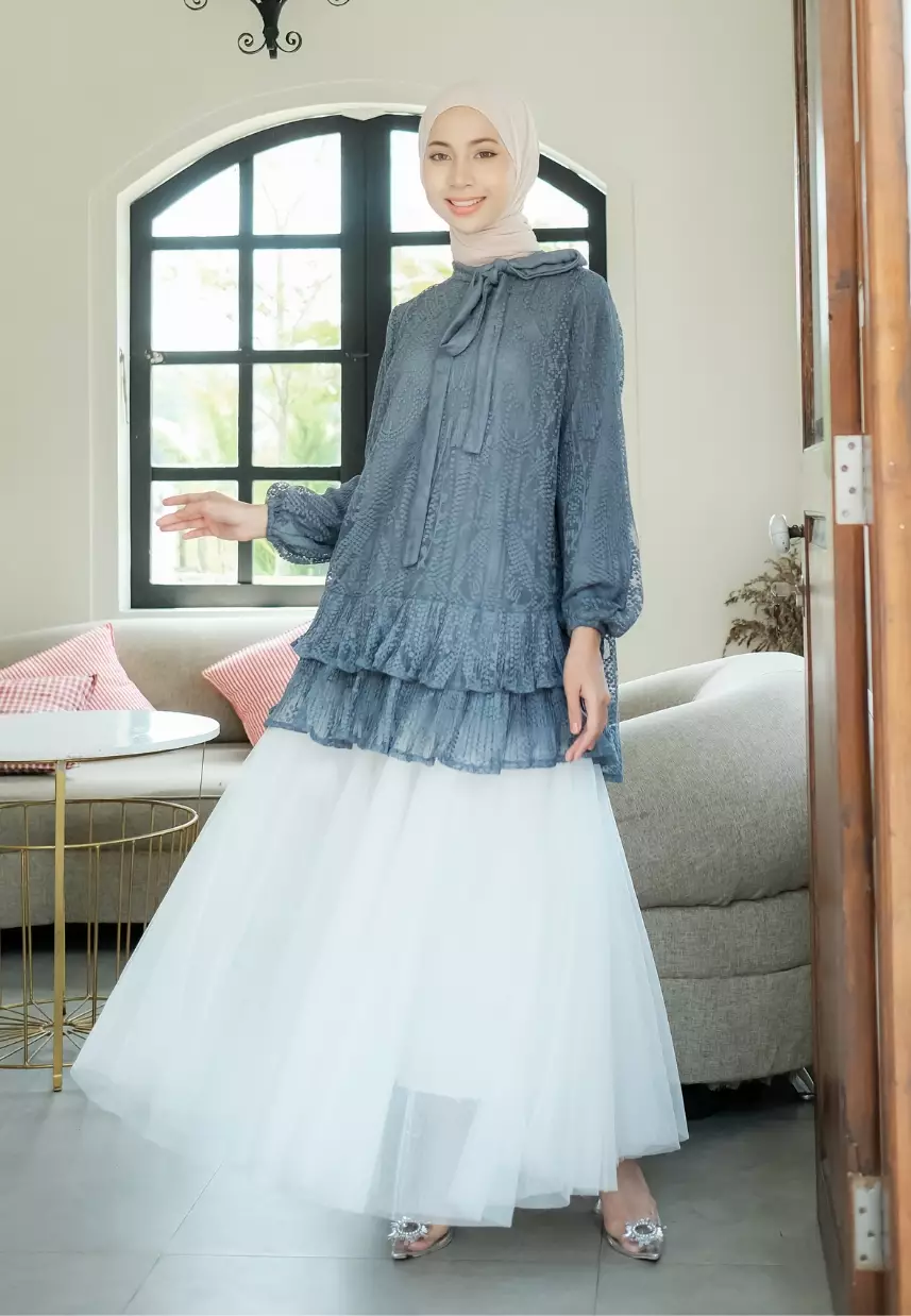 Willow Blouse - Steel Blue