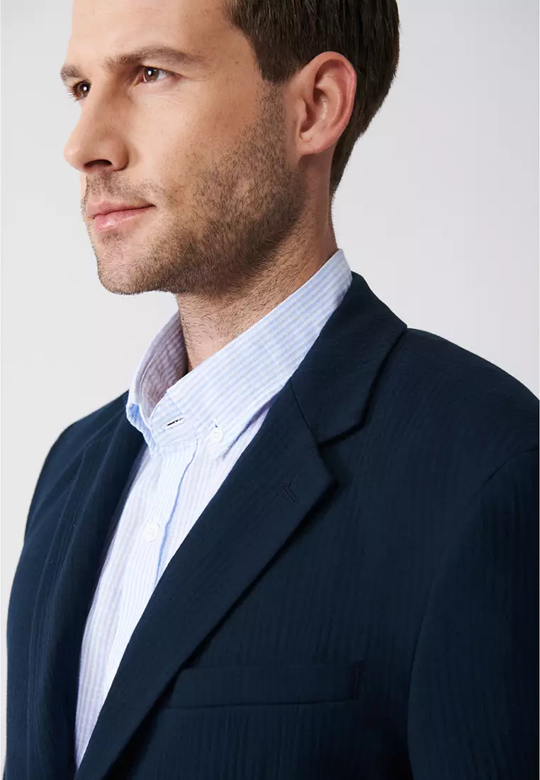 Seersucker Double Slit Jacket