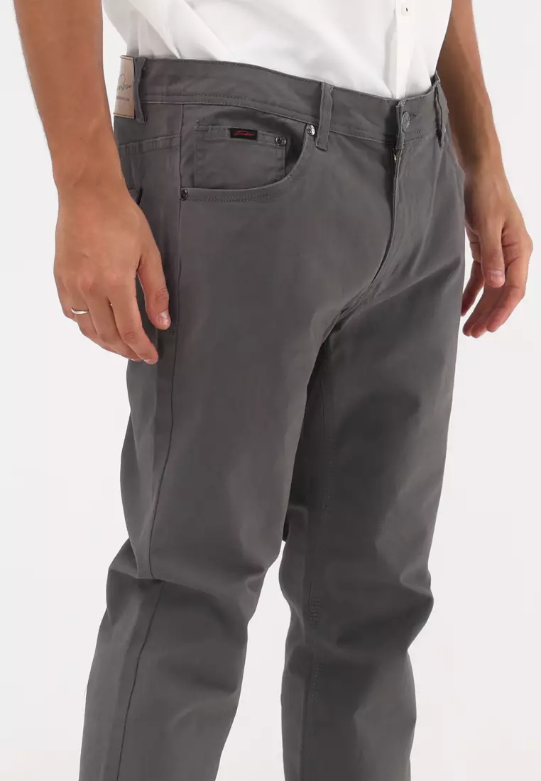 Colored Long Pants Slim Tapered Stretch