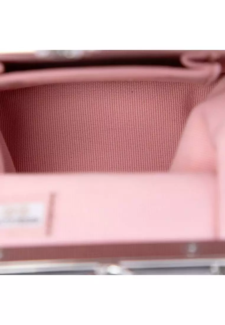 Pre-Loved Chanel Cc Quilted Acrylic And Lambskin Evening Clutch With Chain