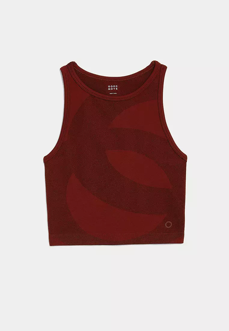 Scoop Neck Seamless Fitted Crop Top