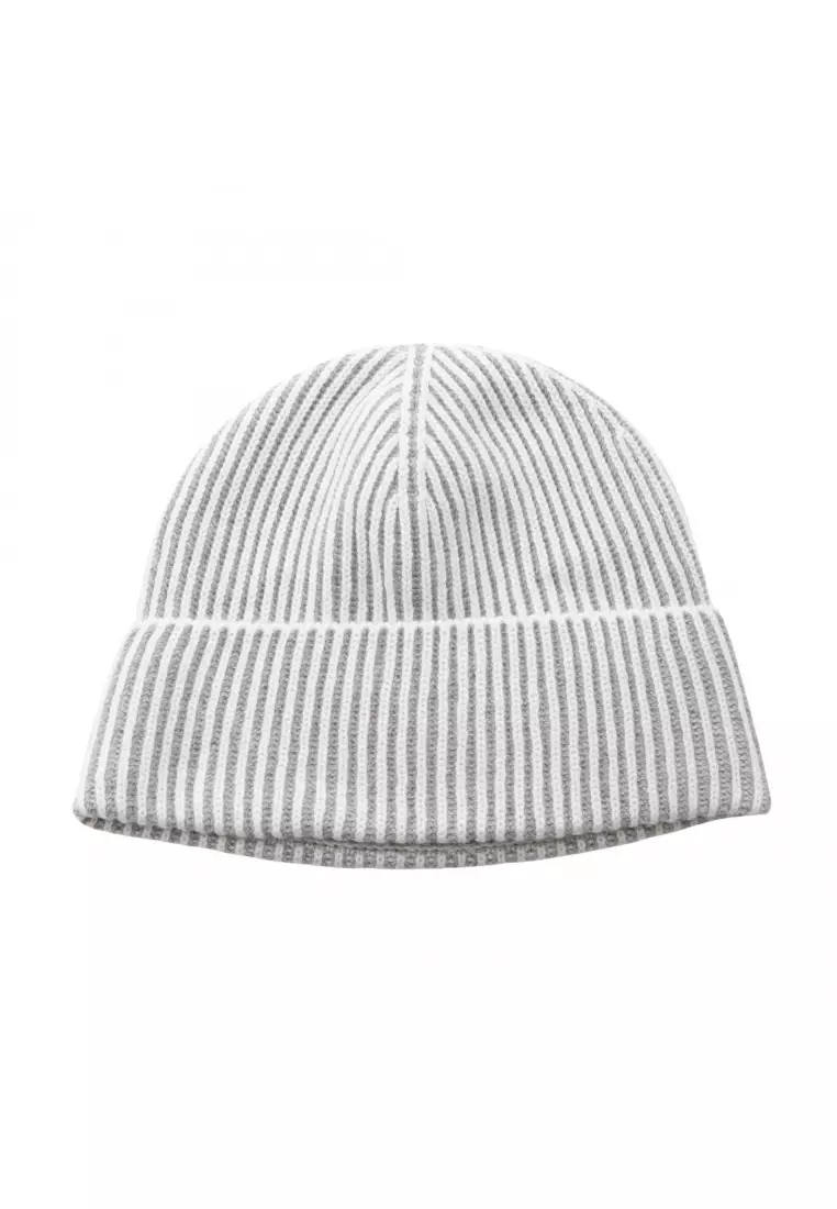 Pre-Loved Louis Vuitton beanie neverfull beanie cashmere gray white