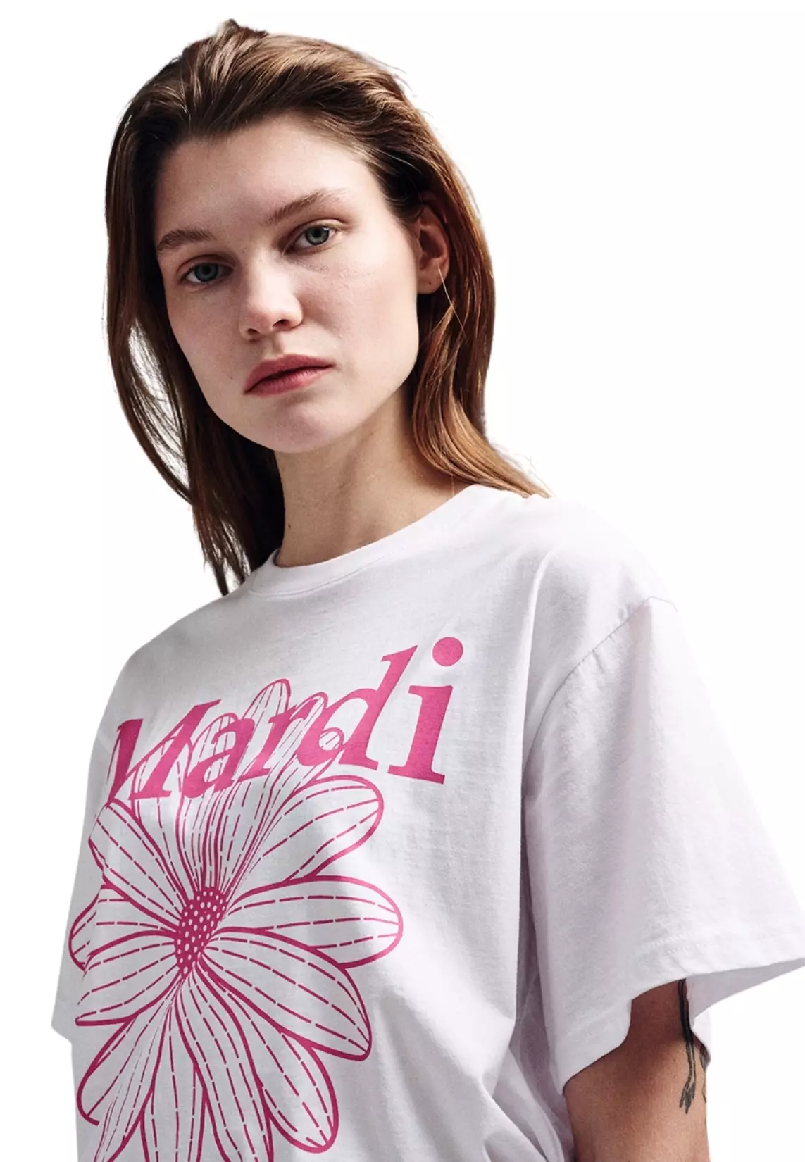 Tshirt Flowermardi -White Pink