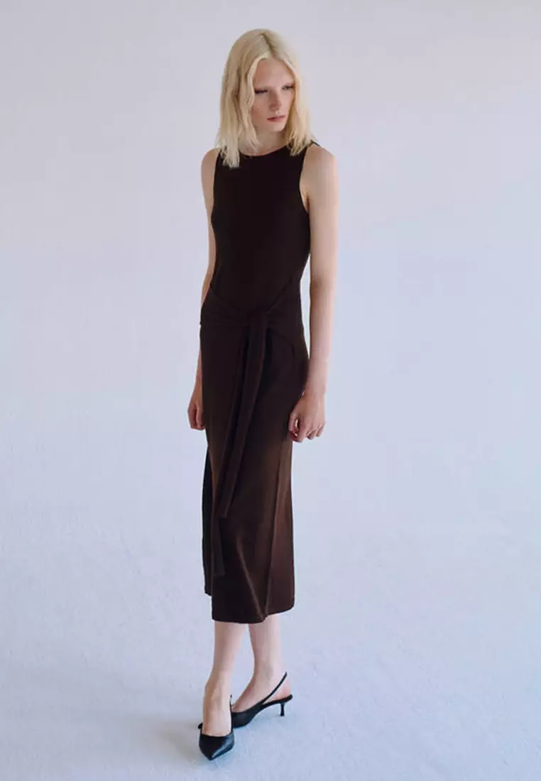 mango ribbed knit dress Buy With Tie Detail Online bardot neckline
