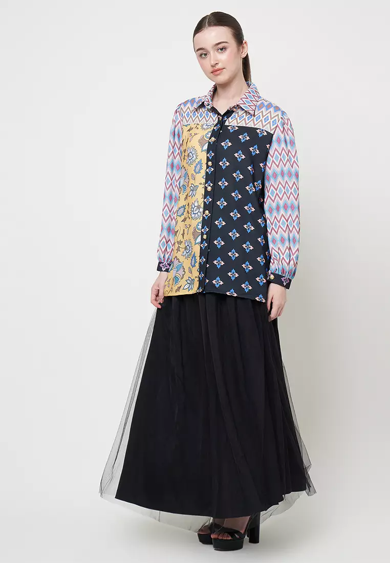 Kamilaa by Itang Yunasz Kemeja Eudora Yellow