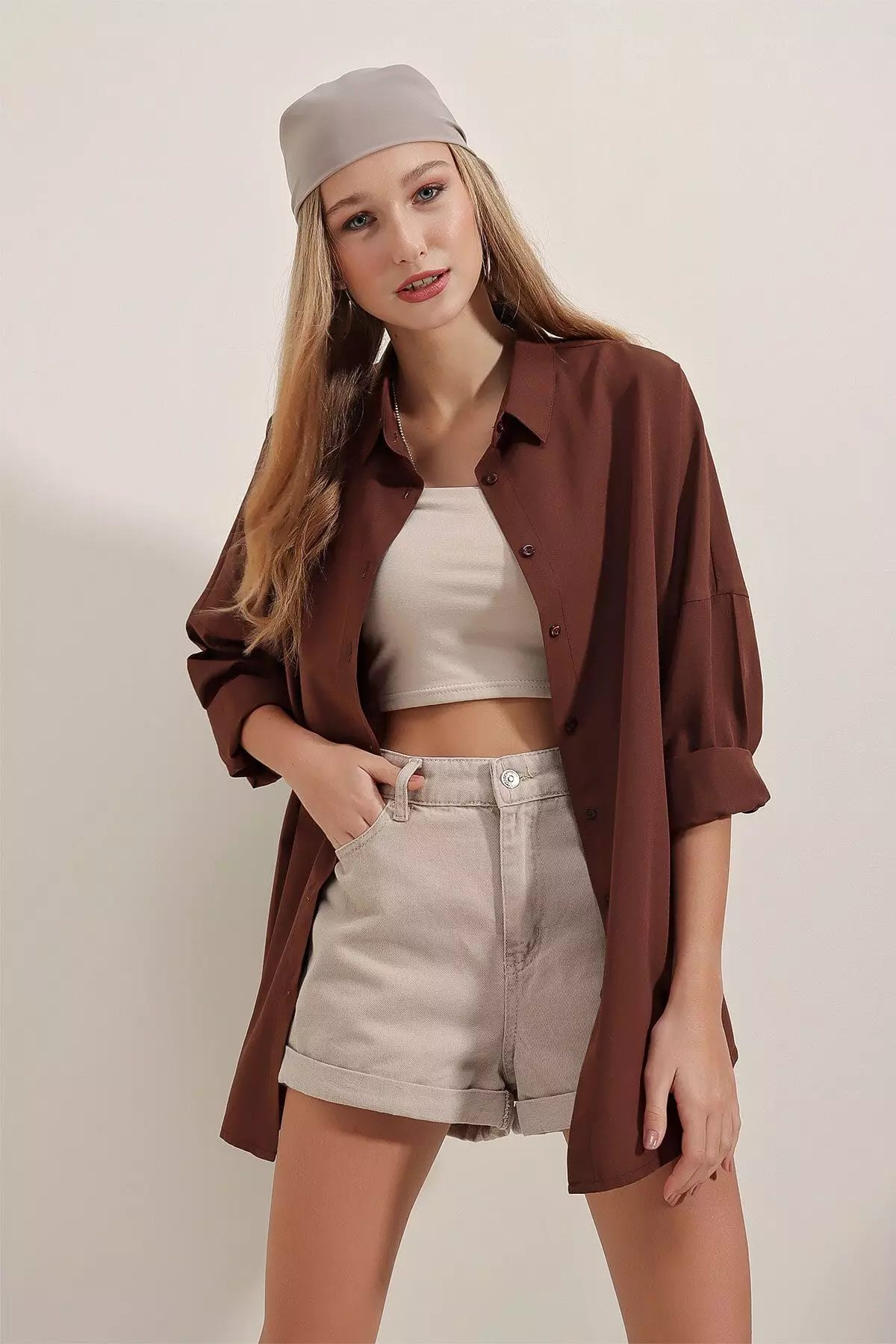 Oversized Long Basic Shirt