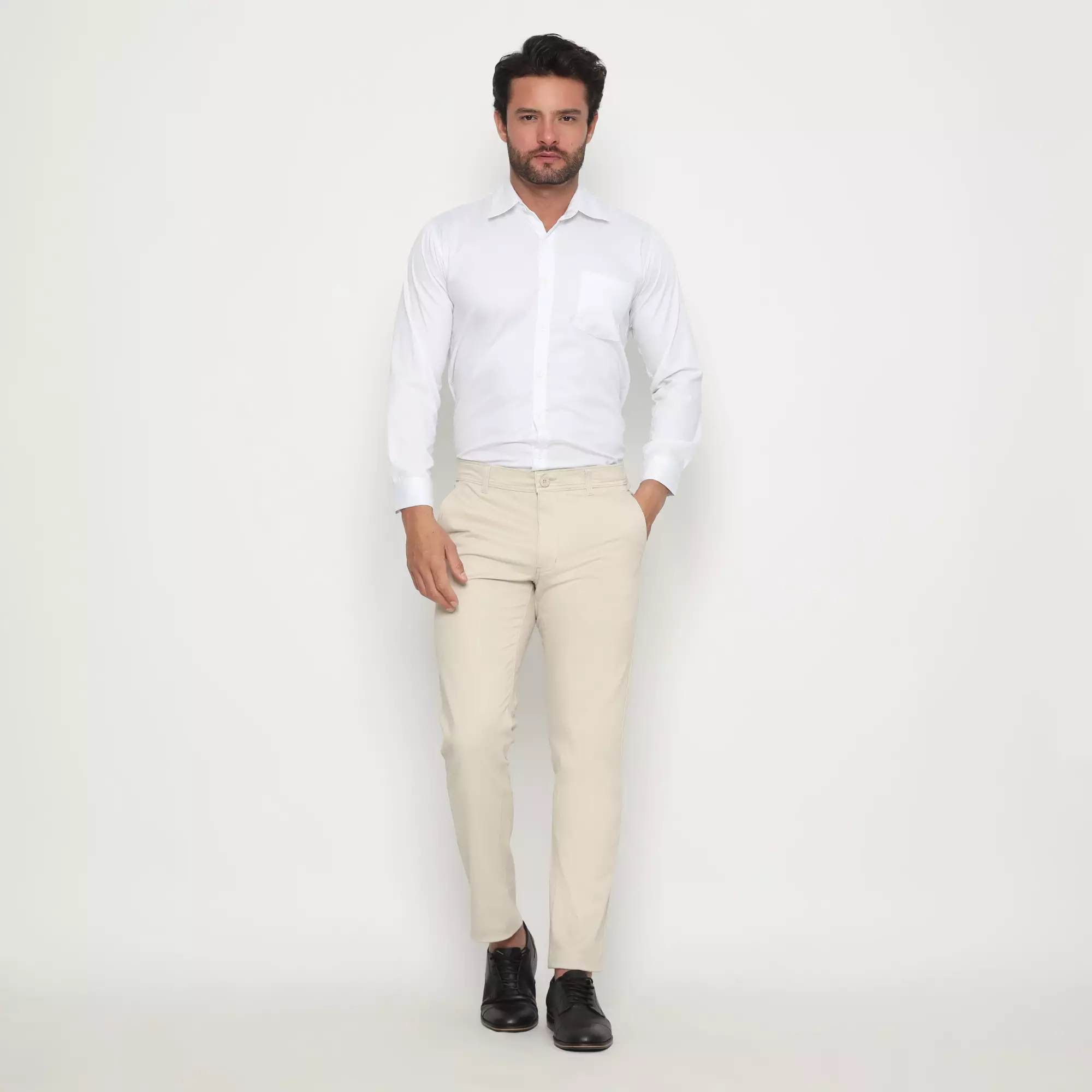 Platini Celana Pria Chino Panjang Krem Stretch 588032