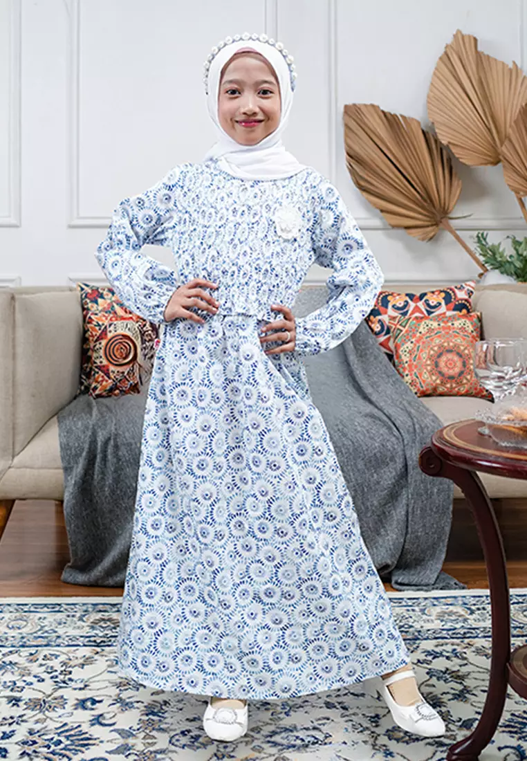 Maxi Dress/ Ghamis Dress Anak White/ Rodeo Junior Girl Freedom