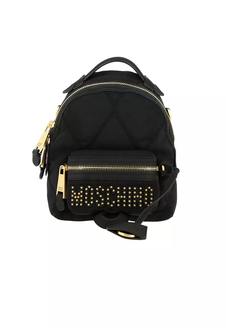 Buy MOSCHINO Couture Mini Backpack In Quilted Nylon With Studs Logo Black  B7614 2023 Online