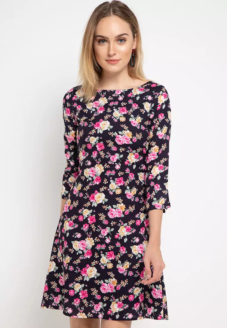 Sophistix Maddie Dress In Navy Print