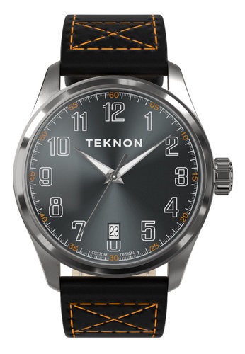 Teknon black and grey and silver TEKNON Classic Master Vintage - 40.5mm, Seiko AUTOMATIC Movement, Stainless Steel Watch, Charcoal Grey Dial 5E313AC5641CECGS_1