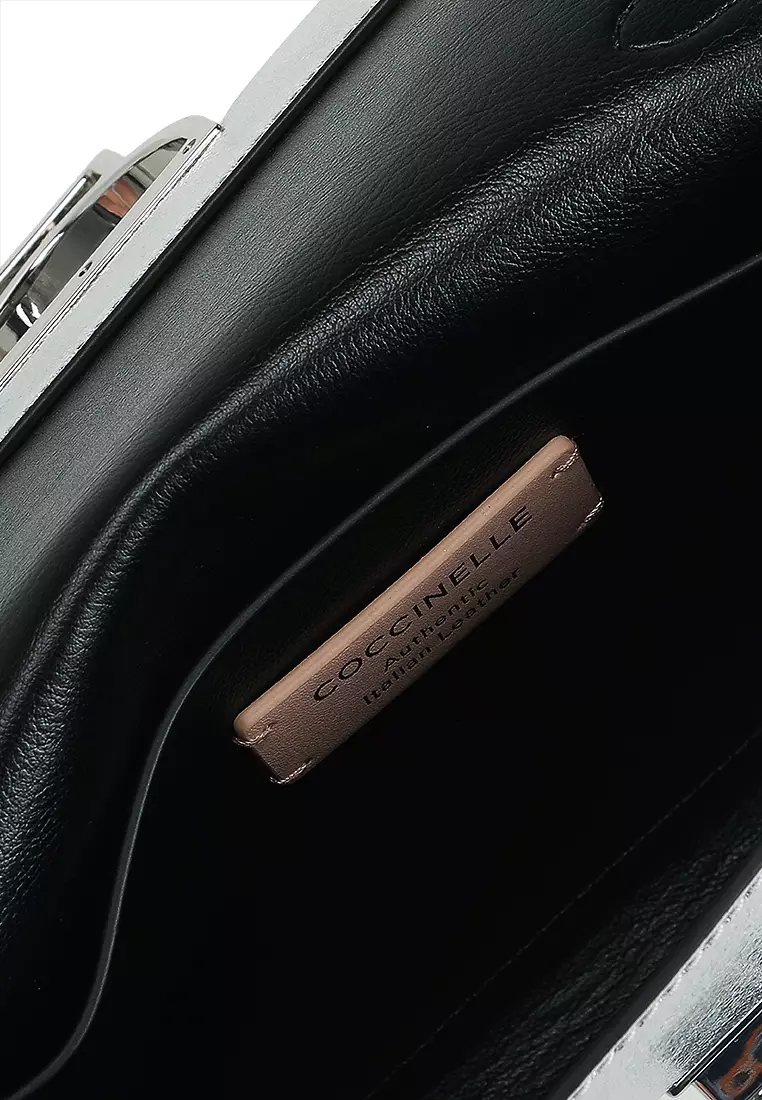 Arlettis Smooth Metallic Top-Handle Bag