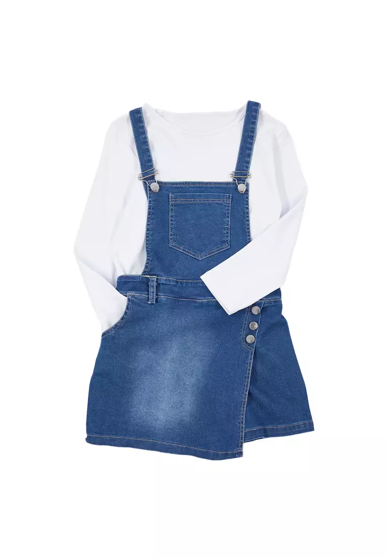 Buy Trendyol Girls' T-Shirt and Denim Overall Dress Set 2025