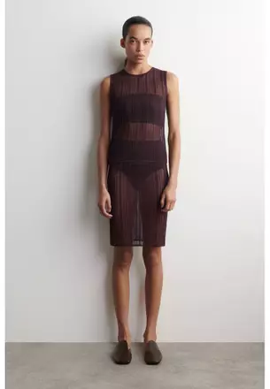 cos mesh dress COS Womens Size Medium Dark Grey Knitted Mesh Maxi Dress Short Sleeve