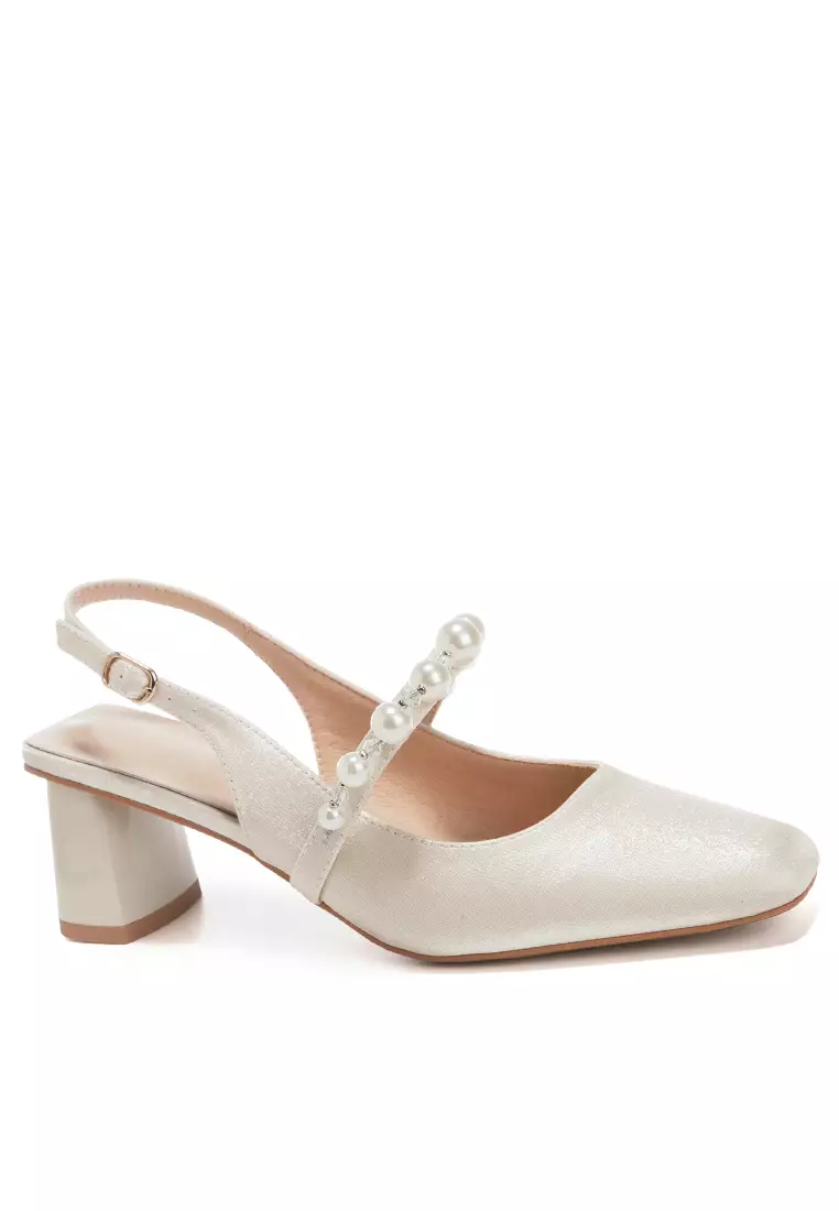 Discount on Twenty Eight Shoes  shoes - SKU: 5cm Pearl Strap Slingback Mid Heel By2252-35