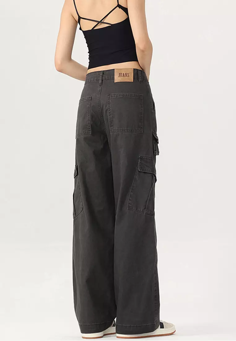 Pure Cotton Wide-legged Jeans LK-HHTS301