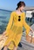 LYCKA yellow BC1050 Lady Beachwear Long Breezy Beach Cover-up Yellow D8809USB33B406GS_5