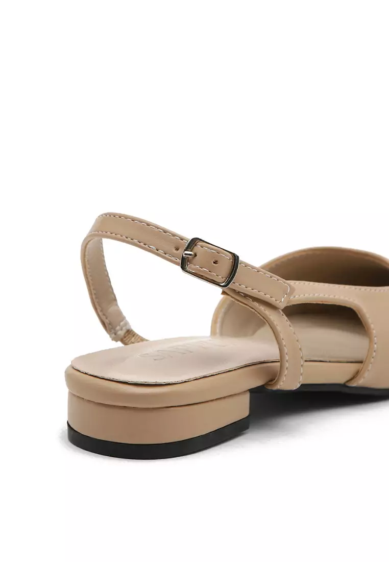 Dalia Slingback Flats (2cm) - Beige