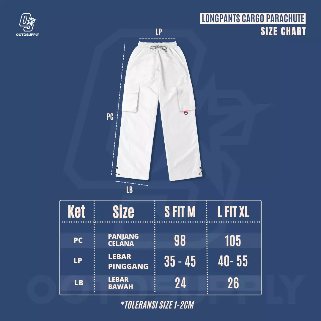 OOTDSUPPLY Longpants Parachute Enthusiast Black & Dark Grey | Celana Panjang Unisex LPP002