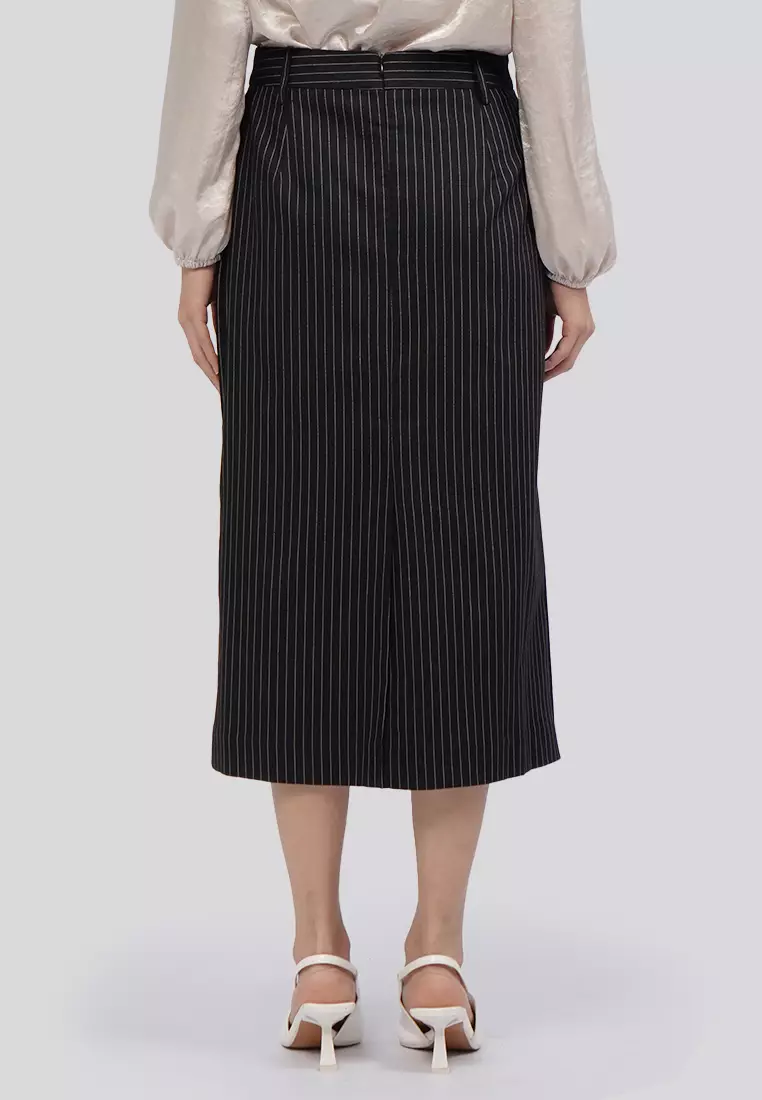 Stripes Midi Pencil Skirt