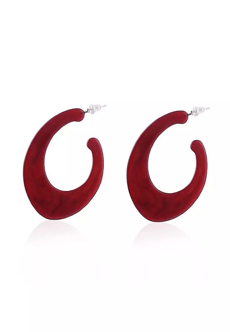 Buy Glamorbit Red Statement Geometric Earrings 2024 Online