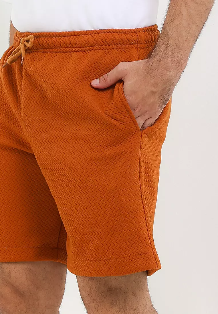 SYZLO Setelan Hoodie Zipper Maze Cotton Fleece Atasan Jaket Hoodie Zipper Dan Bawahan Boardshort 1 Stel - Camel