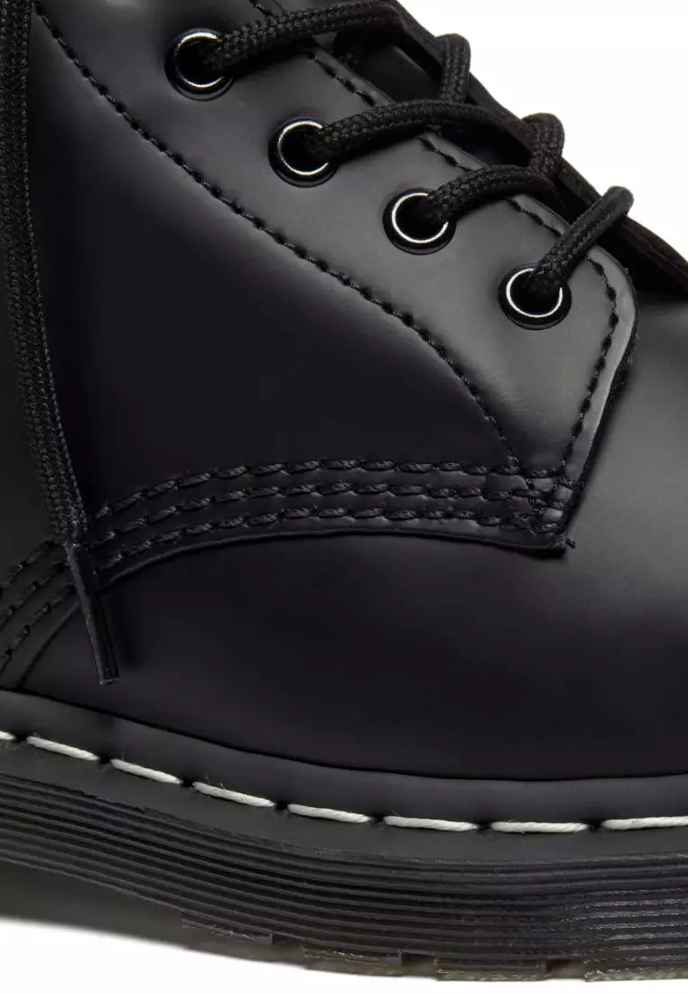 1460 WHITE STITCH LEATHER ANKLE LACE-UP BOOTS - WOMEN