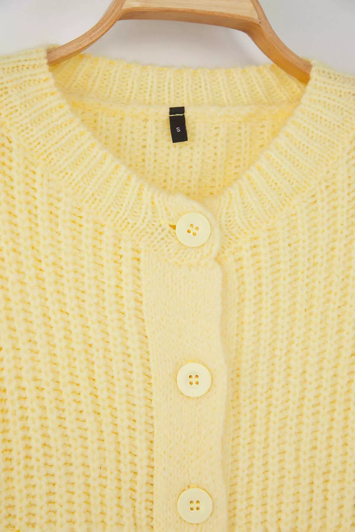 Wardrobe Essentials Yellow Soft Texture Basic Knit Cardigan |