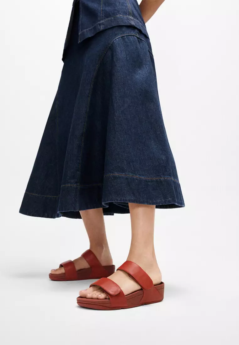 Lulu Adjustable Leather Slides