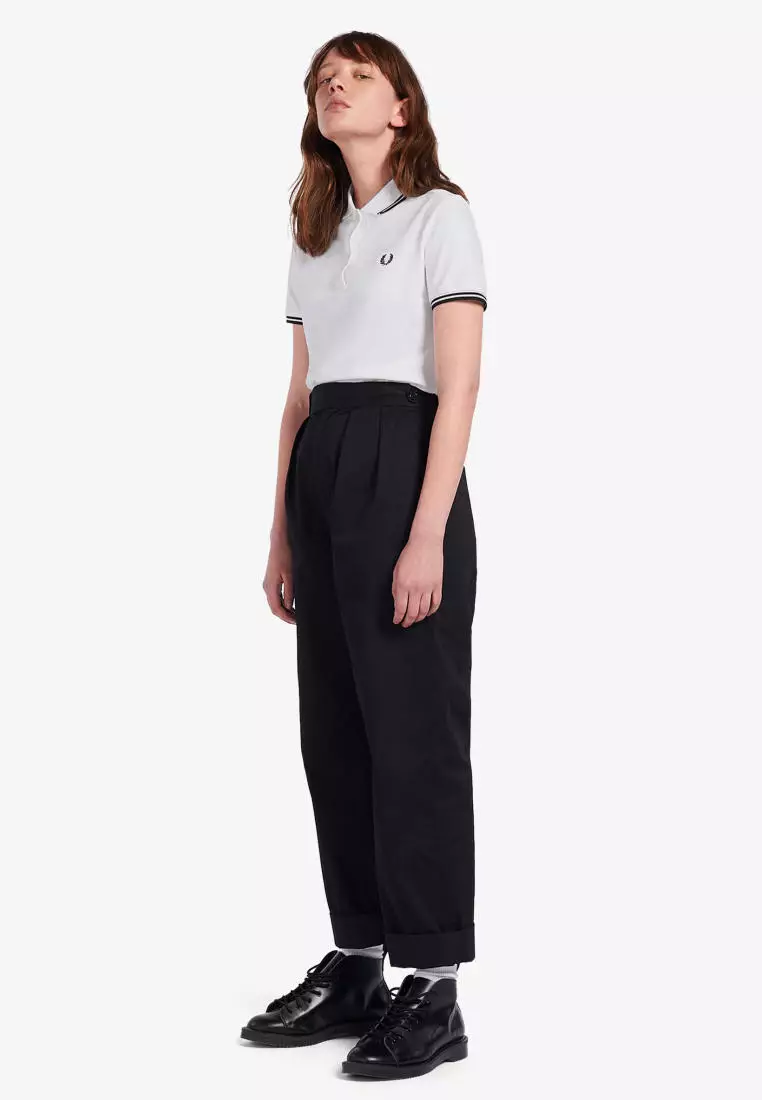 Fred Perry G3600 Twin Tipped Fred Perry Shirt (White / Black / Black)