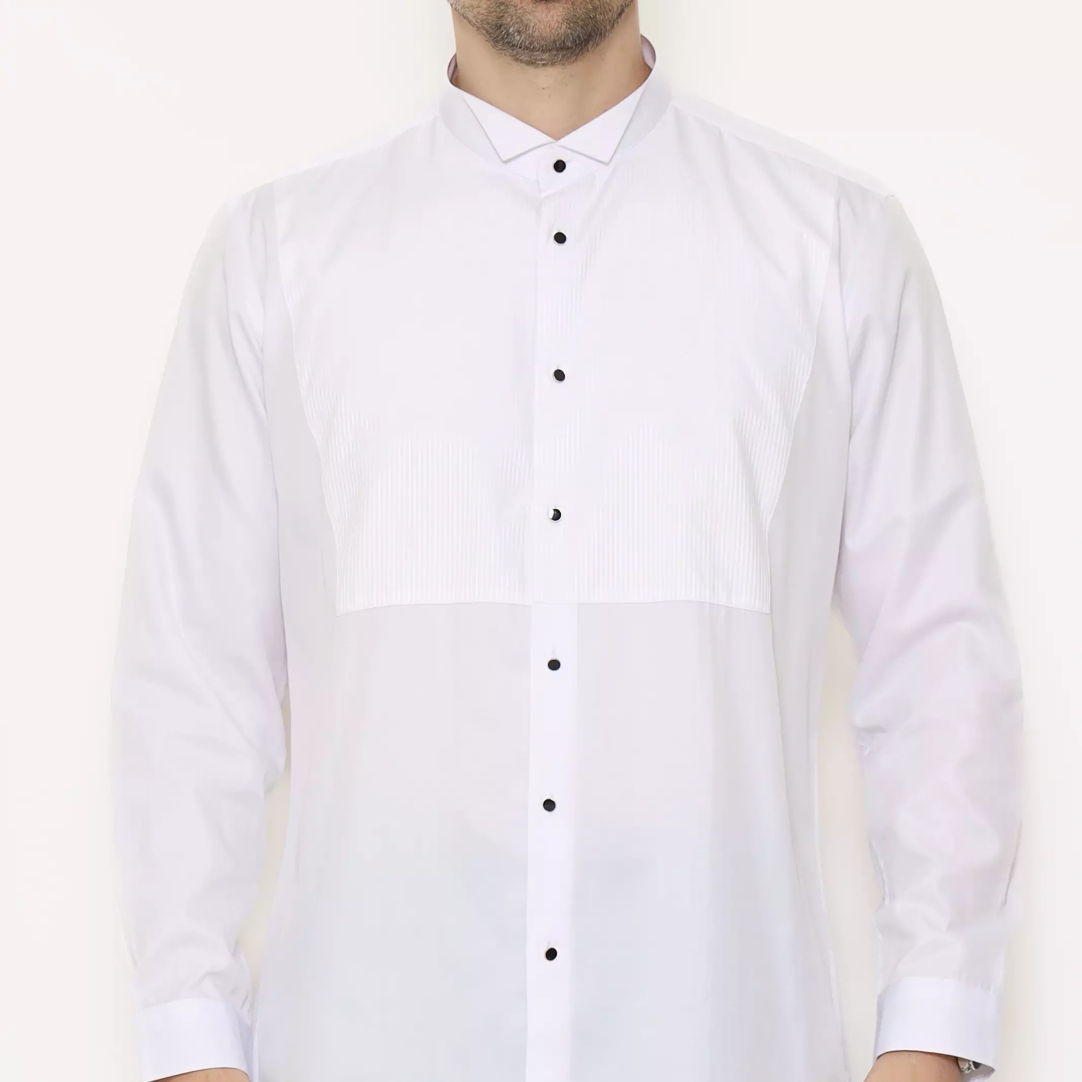 LAWELL DELANO-MLRT Kemeja Formal Pria Putih Tuxedo Style Lengan Panjang Regular Fit 100% Cotton