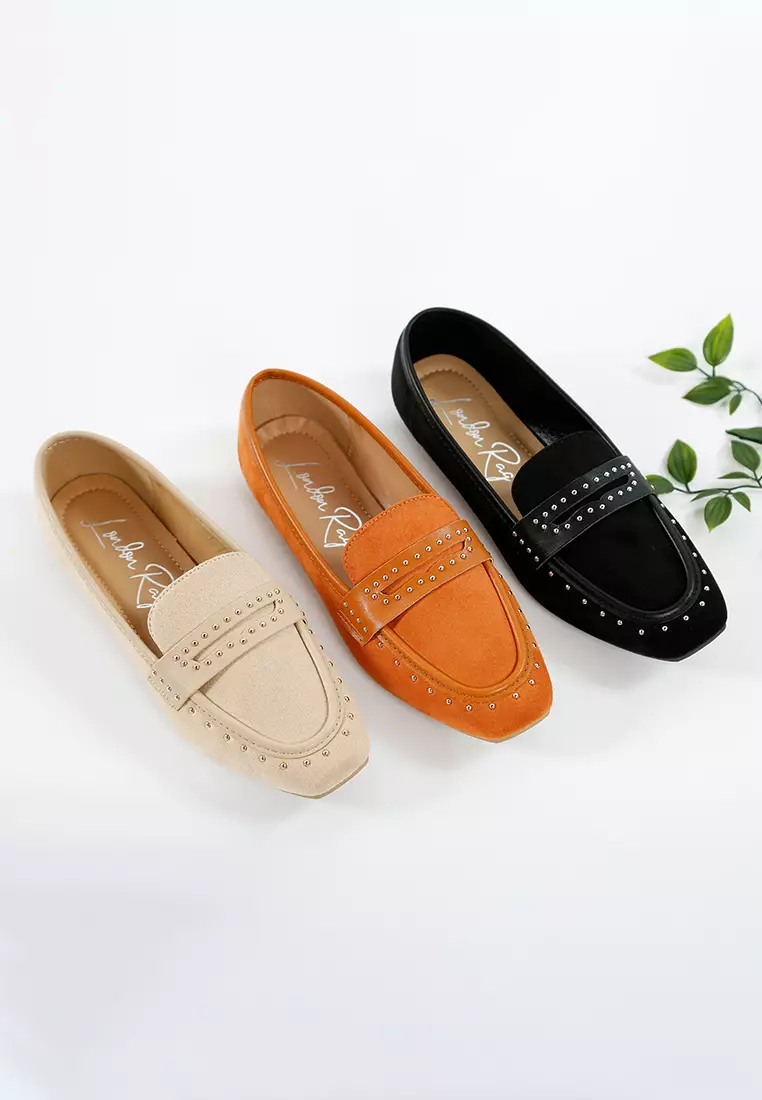Sepatu Loafer Berhias Tali Penny Warna Coklat Muda