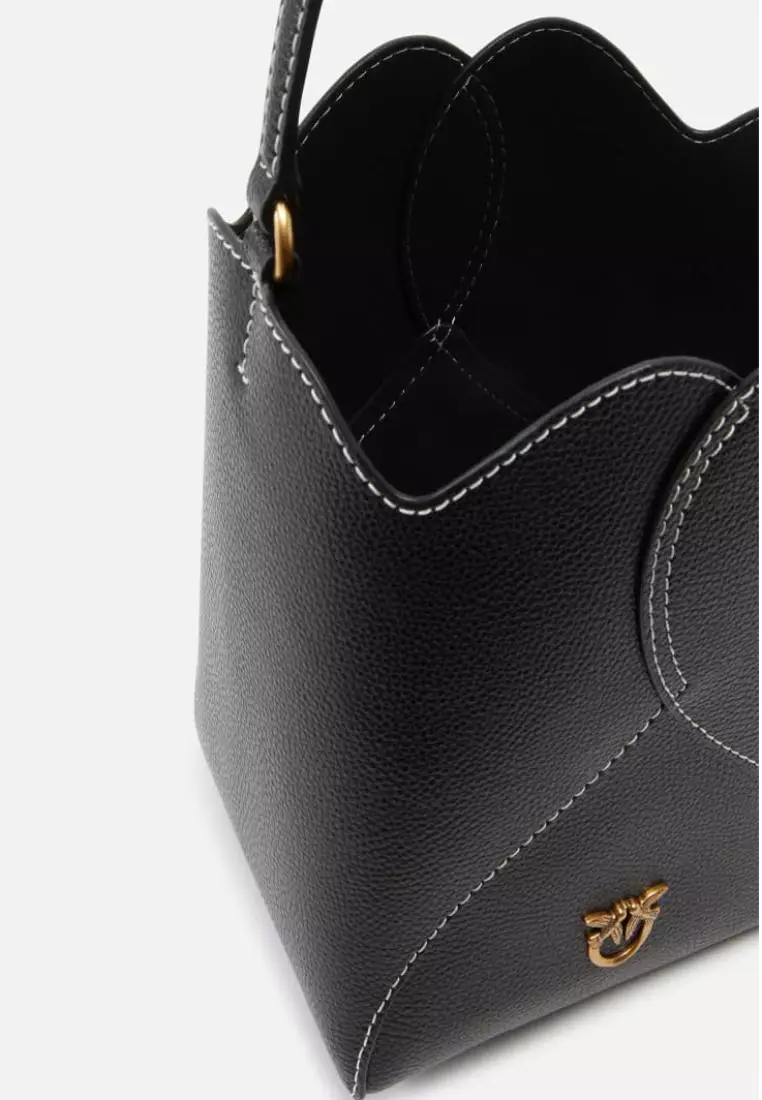 Buy Pinko Heart Bucket Bag in Grain Leather 2025 Online | ZALORA