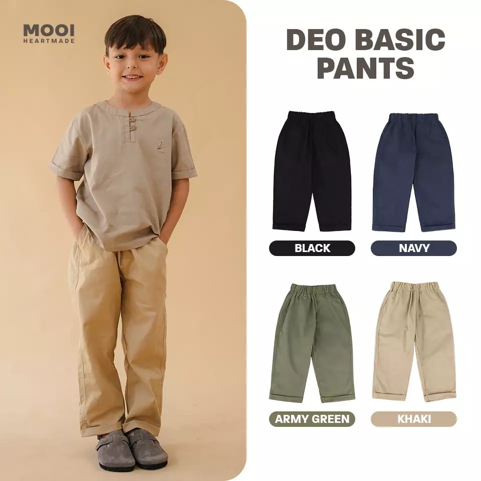 Mooi Celana Panjang Chinos Anak Deo Basic Pants - Khaki