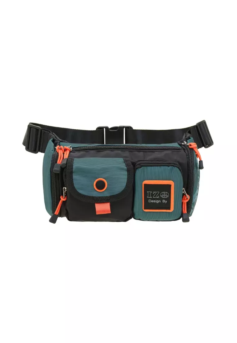 Buy IZO IZO Unisex Multi Zipper Pocket Nylon Waist Chest Bag ICC